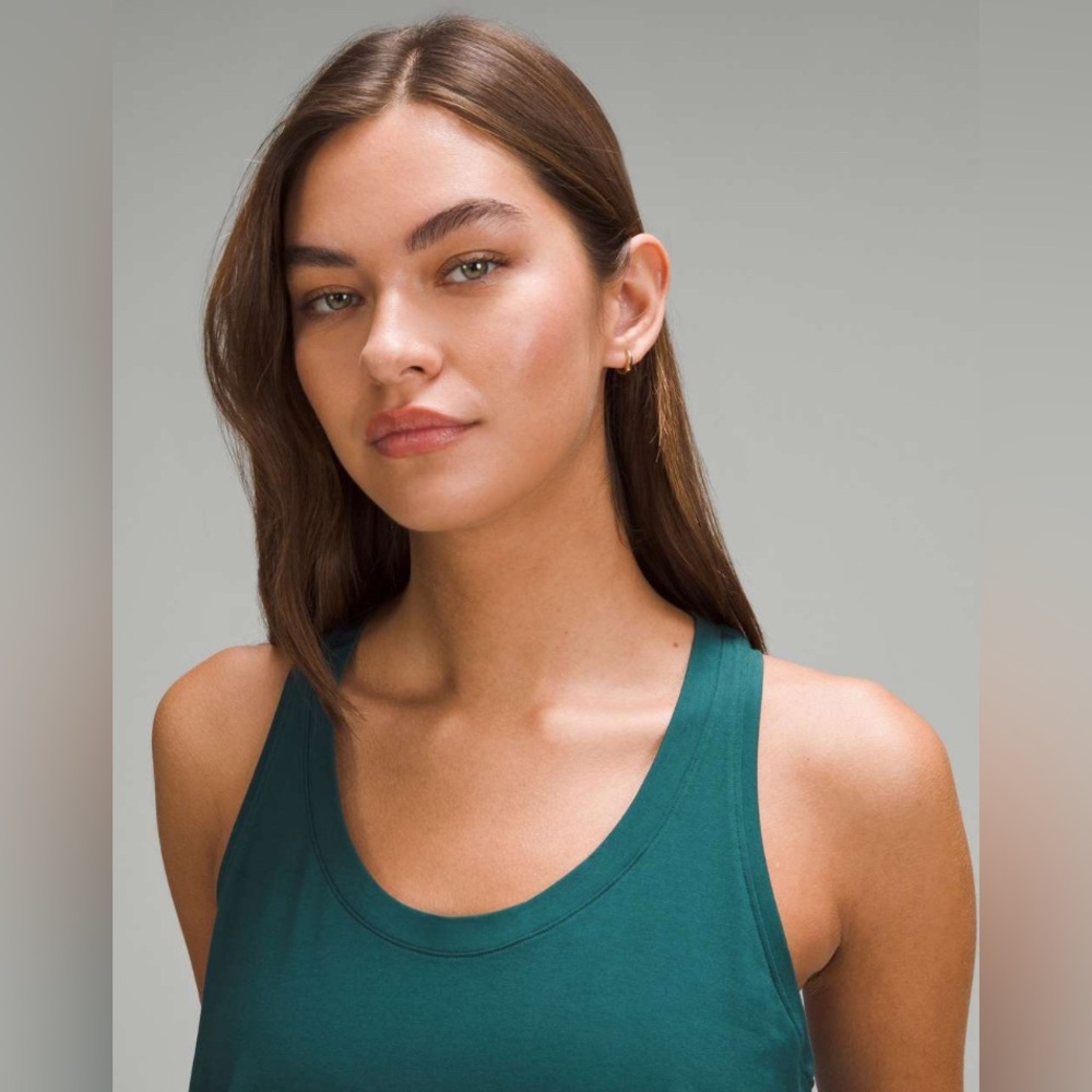 NWT Love Tank Hip Length Racerback Storm Teal - Picture 3 of 6